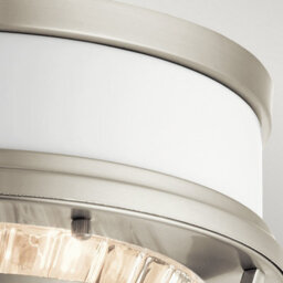 Luminosa Lighting Luminosa Kichler Tollis Bowl Semi Flush Ceiling Light Brushed Nickel & White - thumbnail 3