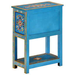 Berkfield Sideboard Turquoise 55X30X76 Cm Solid Wood Mango - thumbnail 5