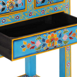 Berkfield Sideboard Turquoise 55X30X76 Cm Solid Wood Mango - thumbnail 7