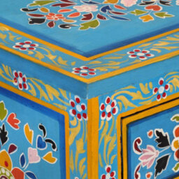 Berkfield Sideboard Turquoise 55X30X76 Cm Solid Wood Mango - thumbnail 8
