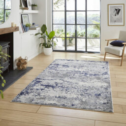 Blue Modern Abstract Easy To Clean Dining Room Bedroom & Living Room Rug-160Cm X 230Cm - thumbnail 1