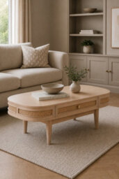 Tickhill Cane And Wooden 1 Drawer Coffee Table