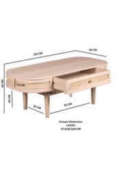 Tickhill Cane And Wooden 1 Drawer Coffee Table - thumbnail 7