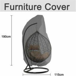 Black Hanging Chair Cover 190 X 115 Cm, Waterproof Wicker Garden Cover, And - thumbnail 3