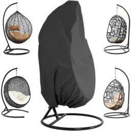 Black Hanging Chair Cover 190 X 115 Cm, Waterproof Wicker Garden Cover, And - thumbnail 1