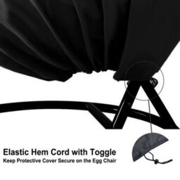 Black Hanging Chair Cover 190 X 115 Cm, Waterproof Wicker Garden Cover, And - thumbnail 4