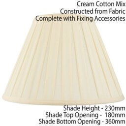 "14"" Tapered Drum Lamp Shade Cream Box Pleated Fabric Cover Classic & Elegant" - thumbnail 2