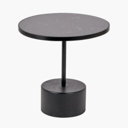 Pacific Lifestyle Enzo Black Marble And Black Metal Cylinder Base Coffee Table - thumbnail 3