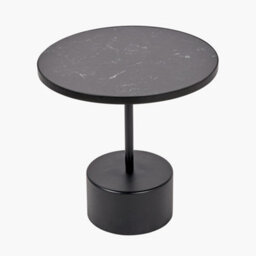 Pacific Lifestyle Enzo Black Marble And Black Metal Cylinder Base Coffee Table - thumbnail 4