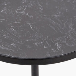 Pacific Lifestyle Enzo Black Marble And Black Metal Cylinder Base Coffee Table - thumbnail 5