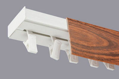 Single Curtain Ceiling Rail Track Pcv 240 Cm (L) Clips + Cherry Cover