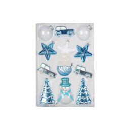 12Piece Blue Winter Wonderland Christmas Ornament Set - thumbnail 2