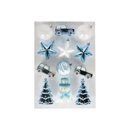 12Piece Blue Winter Wonderland Christmas Ornament Set - thumbnail 3