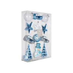 12Piece Blue Winter Wonderland Christmas Ornament Set - thumbnail 4