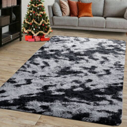 Ameha Soft Shaggy Fluffy Non Slip Rug Large Livingroom Bedroom Carpets Tye Dye Grey Area Rug-160X230 Cm - thumbnail 2