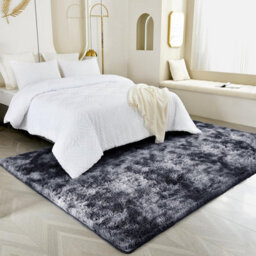 Ameha Soft Shaggy Fluffy Non Slip Rug Large Livingroom Bedroom Carpets Tye Dye Grey Area Rug-160X230 Cm - thumbnail 7