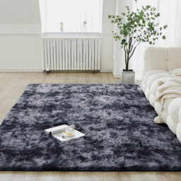 Ameha Soft Shaggy Fluffy Non Slip Rug Large Livingroom Bedroom Carpets Tye Dye Grey Area Rug-160X230 Cm - thumbnail 6