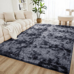 Ameha Soft Shaggy Fluffy Non Slip Rug Large Livingroom Bedroom Carpets Tye Dye Grey Area Rug-160X230 Cm - thumbnail 5