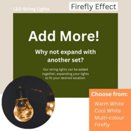 Firefly Festoon - White, 20 Waterproof Led Festoon Lights Outdoor, Indoor Outdoor Globe String Lights - thumbnail 6