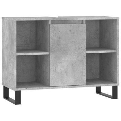 Berkfield Industrial Bathroom Cabinet Concrete Grey 80X33X60 Cm Engineered Wood - image 1