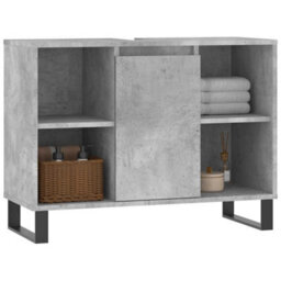 Berkfield Industrial Bathroom Cabinet Concrete Grey 80X33X60 Cm Engineered Wood - thumbnail 3