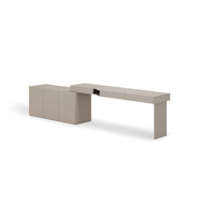 Arte Woow Desk With Sideboard 301Cm Right Door - Organised Family Desk With Modern Storage - image 1