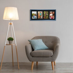 AK Frames 50X20Cm Navy Blue Sleek Multi Photo Frame With Black Mount - Holds 4 Apertures (4X) 6X4 Photos - thumbnail 3