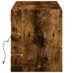 Berkfield Tv Wall Cabinet With Led Lights Smoked Oak 140X31X38 Cm - thumbnail 7