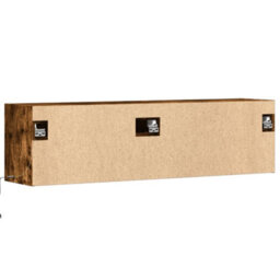 Berkfield Tv Wall Cabinet With Led Lights Smoked Oak 140X31X38 Cm - thumbnail 8