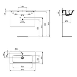 Ideal Standard I.life S Matt Coffee Brown Oak Effect Wall-Mounted Vanity Unit & Basin Set With 1 Chrome Effect Handle (W)800mm (H)440mm - thumbnail 9