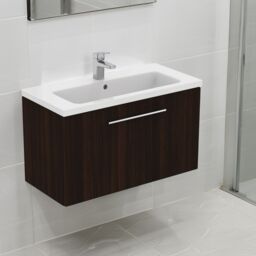 Ideal Standard I.life S Matt Coffee Brown Oak Effect Wall-Mounted Vanity Unit & Basin Set With 1 Chrome Effect Handle (W)800mm (H)440mm - thumbnail 2