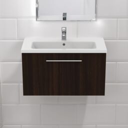 Ideal Standard I.life S Matt Coffee Brown Oak Effect Wall-Mounted Vanity Unit & Basin Set With 1 Chrome Effect Handle (W)800mm (H)440mm - thumbnail 3
