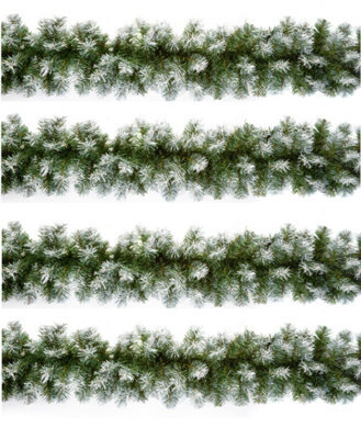 Premier Decorations Limited 4 X Artificial Christmas Garland Snow Tipped Green Garland Premier Decor 2.7M - image 1