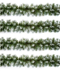 Premier Decorations Limited 4 X Artificial Christmas Garland Snow Tipped Green Garland Premier Decor 2.7M