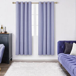 Deconovo Energy Saving Blackout Eyelet Curtains Window Treatment For Kids With Coating Back Layer 46 X 72 Inch Light Purple 1 Pair - thumbnail 2