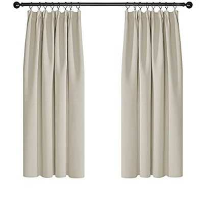 Deconovo Super Soft Curtains Thermal Insulated Pencil Pleat Blackout Curtains 46 X 54 Inch Light Beige 2 Panels - image 1