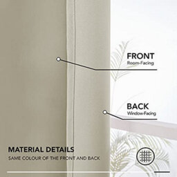 Deconovo Super Soft Curtains Thermal Insulated Pencil Pleat Blackout Curtains 46 X 54 Inch Light Beige 2 Panels - thumbnail 8