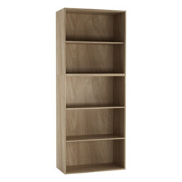 Urbn-Living Urbnliving Height 150Cm Wide 5 Tier Book Shelf Deep Bookcase Storage Cabinet Display Colour Oak Dining Living Room - thumbnail 1