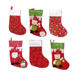 HSD Christmas Stocking With Santa & 2 Snowmen - Festive Holiday Decoration For Tree, Mantel & Home Decor - thumbnail 4