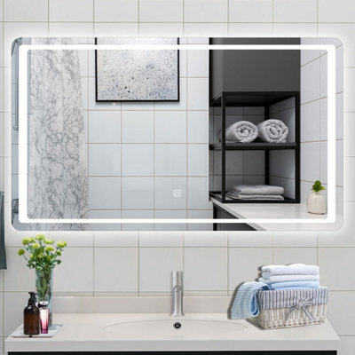 Probaty Bathrooms Probaty 80X60Cm Bathroom Mirror With Led Illuminated, Antifog Vanity Backlit,touch Switch Rectangle Smart Wall Mirror - image 1