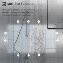 Probaty Bathrooms Probaty 80X60Cm Bathroom Mirror With Led Illuminated, Antifog Vanity Backlit,touch Switch Rectangle Smart Wall Mirror - thumbnail 4