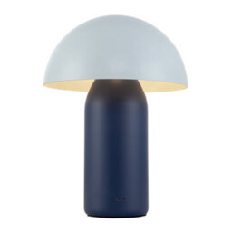 Happy Homewares Modern Rechargeable Mushroom Lamp In Two Tone Blue With Touch Button - thumbnail 2