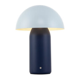 Happy Homewares Modern Rechargeable Mushroom Lamp In Two Tone Blue With Touch Button - thumbnail 3