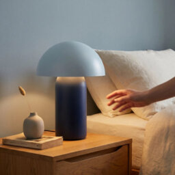 Happy Homewares Modern Rechargeable Mushroom Lamp In Two Tone Blue With Touch Button - thumbnail 6