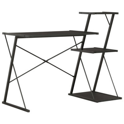 Berkfield Desk With Shelf Black 116X50X93 Cm - image 1