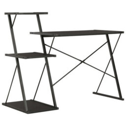 Berkfield Desk With Shelf Black 116X50X93 Cm - thumbnail 4