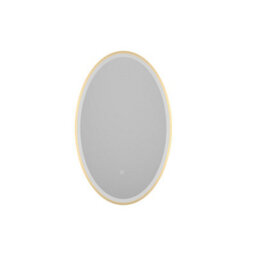 Royal Bathrooms Capri 500 X 800mm Oval Led Illuminated Framed Mirror With Demister Pad - Brushed Brushed Brass - thumbnail 3