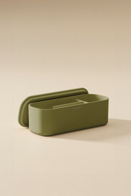 Cosmic Bathroom Organiser, Multi-Purpose Storage Box, Freestanding, Wall Mounted, Inner Divider, With Lid, Green, Alife Collection - image 1