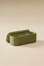 Cosmic Bathroom Organiser, Multi-Purpose Storage Box, Freestanding, Wall Mounted, Inner Divider, With Lid, Green, Alife Collection - thumbnail 1