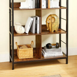 Songmics Bookcase, Bookshelf, Ladder Shelf 4-Tier, Display Storage Rack Shelf, For Office, Living Room, Bedroom, 80 X 33 X 149 Cm - thumbnail 7